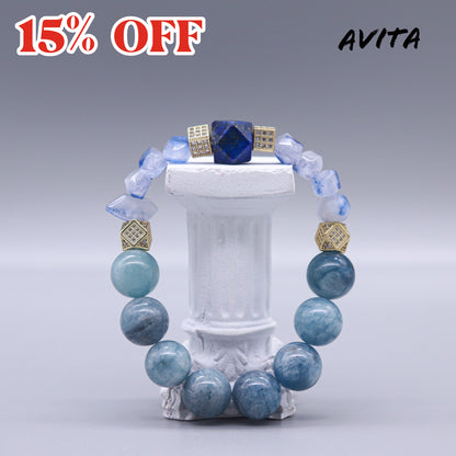 AVITA Soul Purifier 15% OFF Natural Aquamarine Bracelet Jewelry For Elevating Your Courage and Confidence