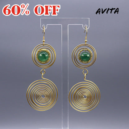 AVITA Elegant Life 60% OFF Green Strawberry Quartz Handmade Crystal Earrings For Elevating Your Career