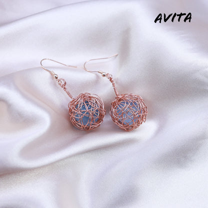 AVITA Freedom 50% OFF Aquamarine Handmade Crystal Earrings For Elevating Your Courage and Confidence