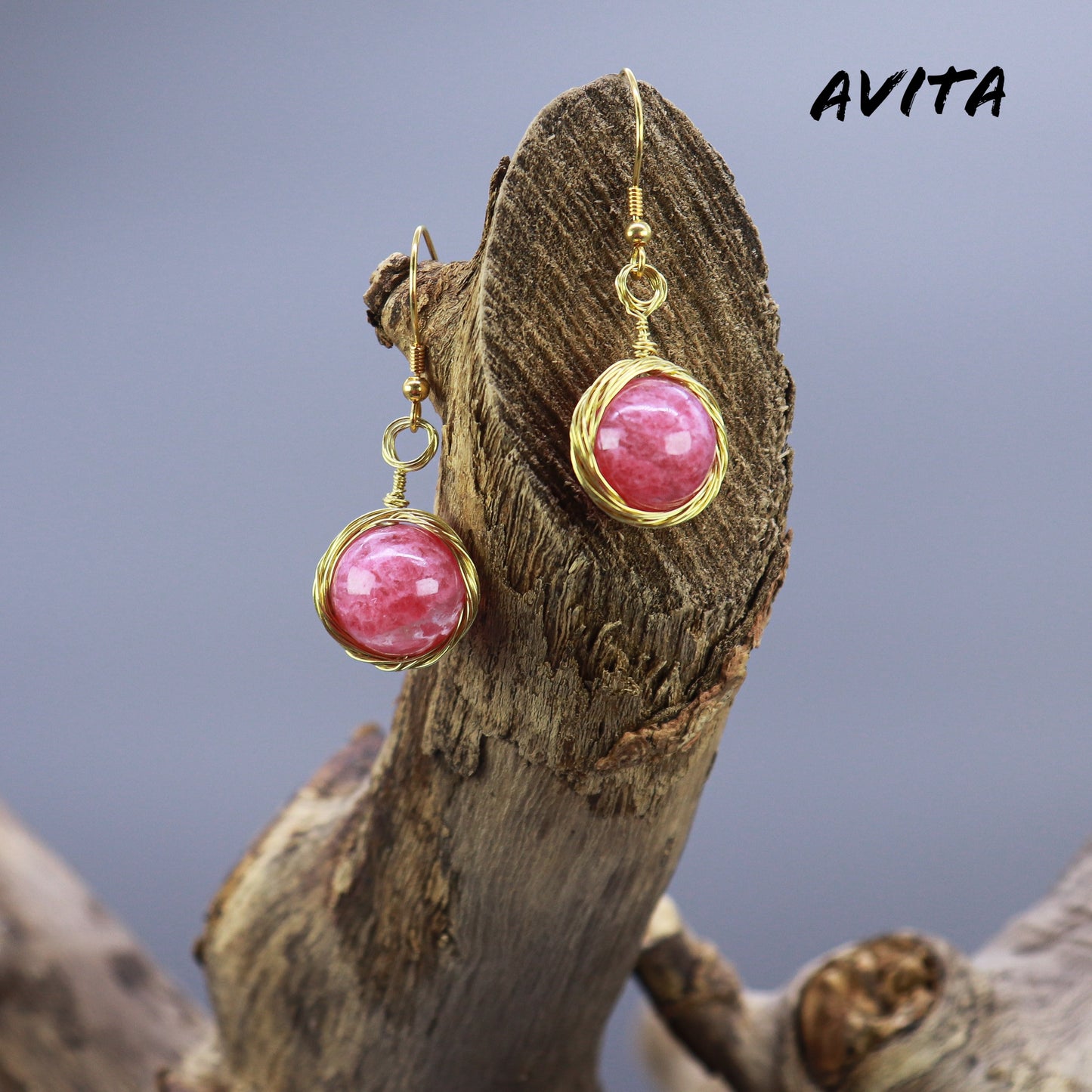 AVITA Elegant Life 60% OFF Rose Quartz Handmade Crystal Earrings For Energy Boost & Attracting Love