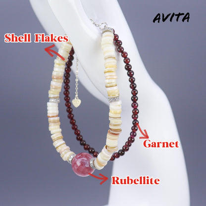 AVITA Cranberry Cookie 80% OFF Natural Pink Tourmaline Bracelet Jewelry For Being Calm and Steady