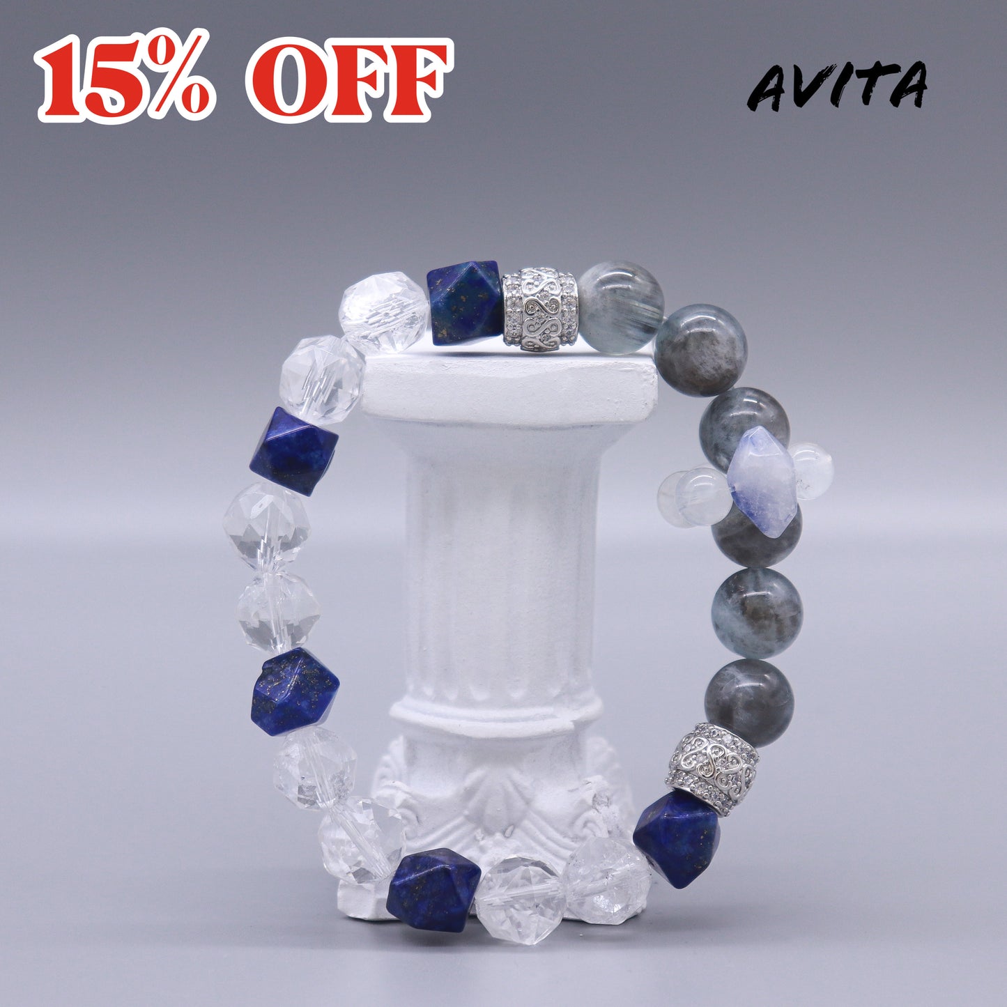 AVITA Mind Healer 15% OFF Natural Aquamarine Bracelet Jewelry For Elevating Your Courage and Confidence