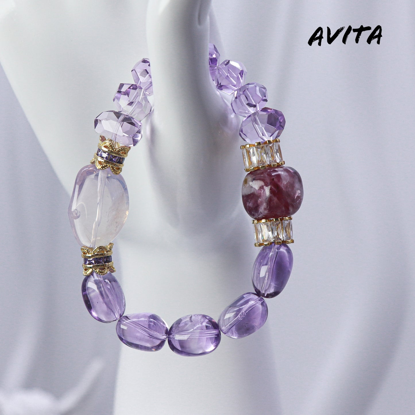 AVITA Dream Candy House 15% OFF Natural Amethyst Bracelet Jewelry For Energy Boost & Attracting Wisdom