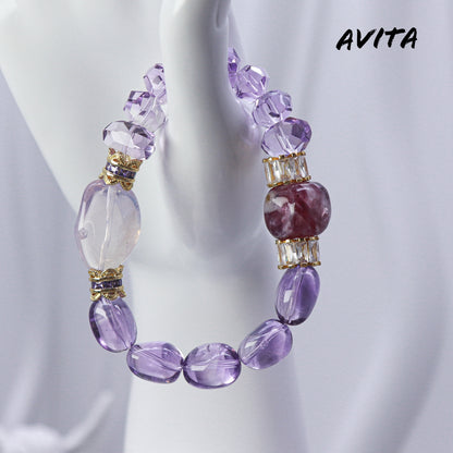 AVITA Dream Candy House 15% OFF Natural Amethyst Bracelet Jewelry For Energy Boost & Attracting Wisdom