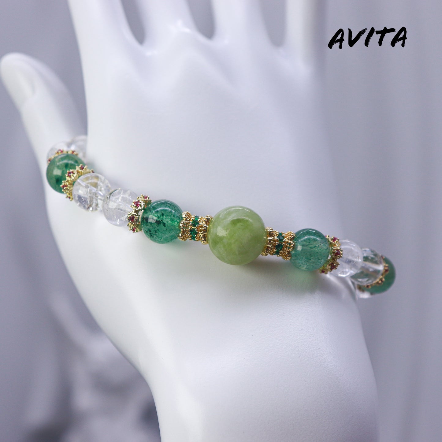 AVITA Ascendant Future 20% OFF Natural Prasem Quartz Bracelet Jewelry For Elevating Your Career