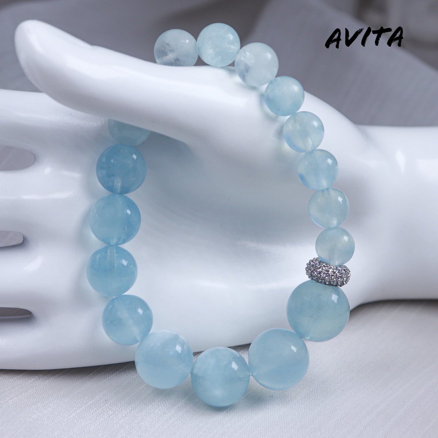 AVITA Destiny 20% OFF Natural Aquamarine Bracelet Jewelry For Elevating Your Courage and Confidence