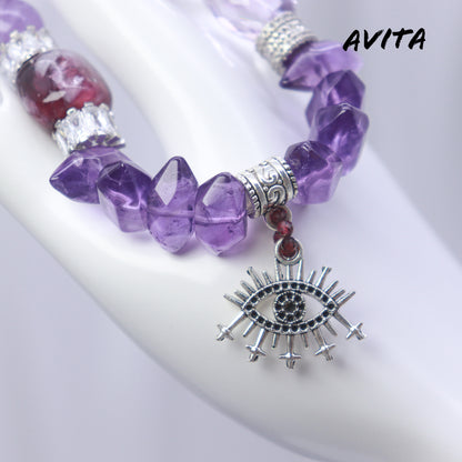 AVITA The Eye Of Athena 15% OFF Natural Amethyst Bracelet Jewelry For Energy Boost & Attracting Wisdom