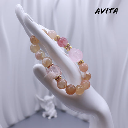 AVITA Sakura Lover 20% OFF Natural Pink Crystal Bracelet Jewelry For Energy Boost & Attracting Love