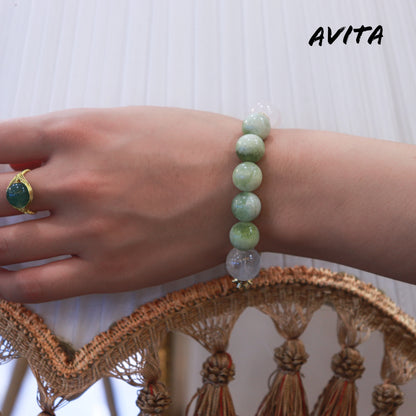 AVITA Pinnacle Of Career 20% OFF Natural Prasem Quartz Bracelet Jewelry For Elevating Your Career