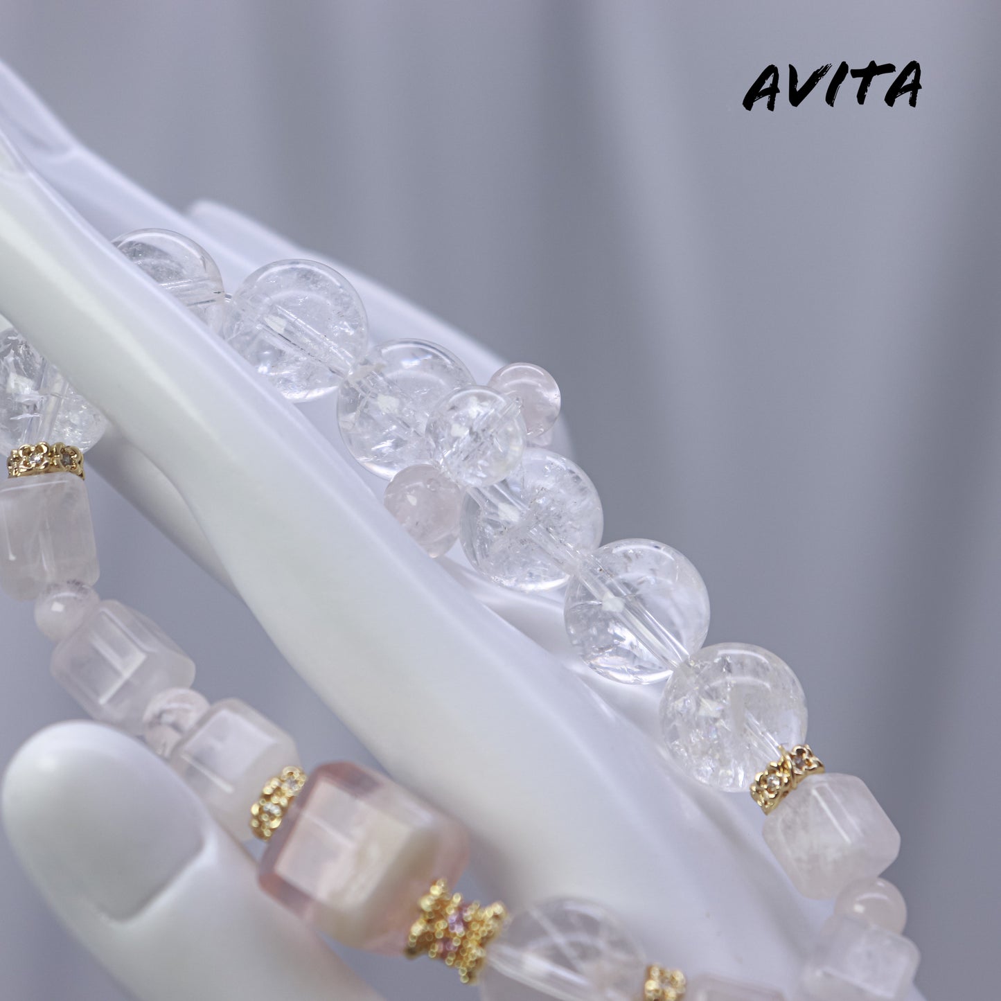 AVITA Ice And Snow Love 25% OFF Natural Pink Crystal Bracelet Jewelry For Energy Boost & Attracting Love