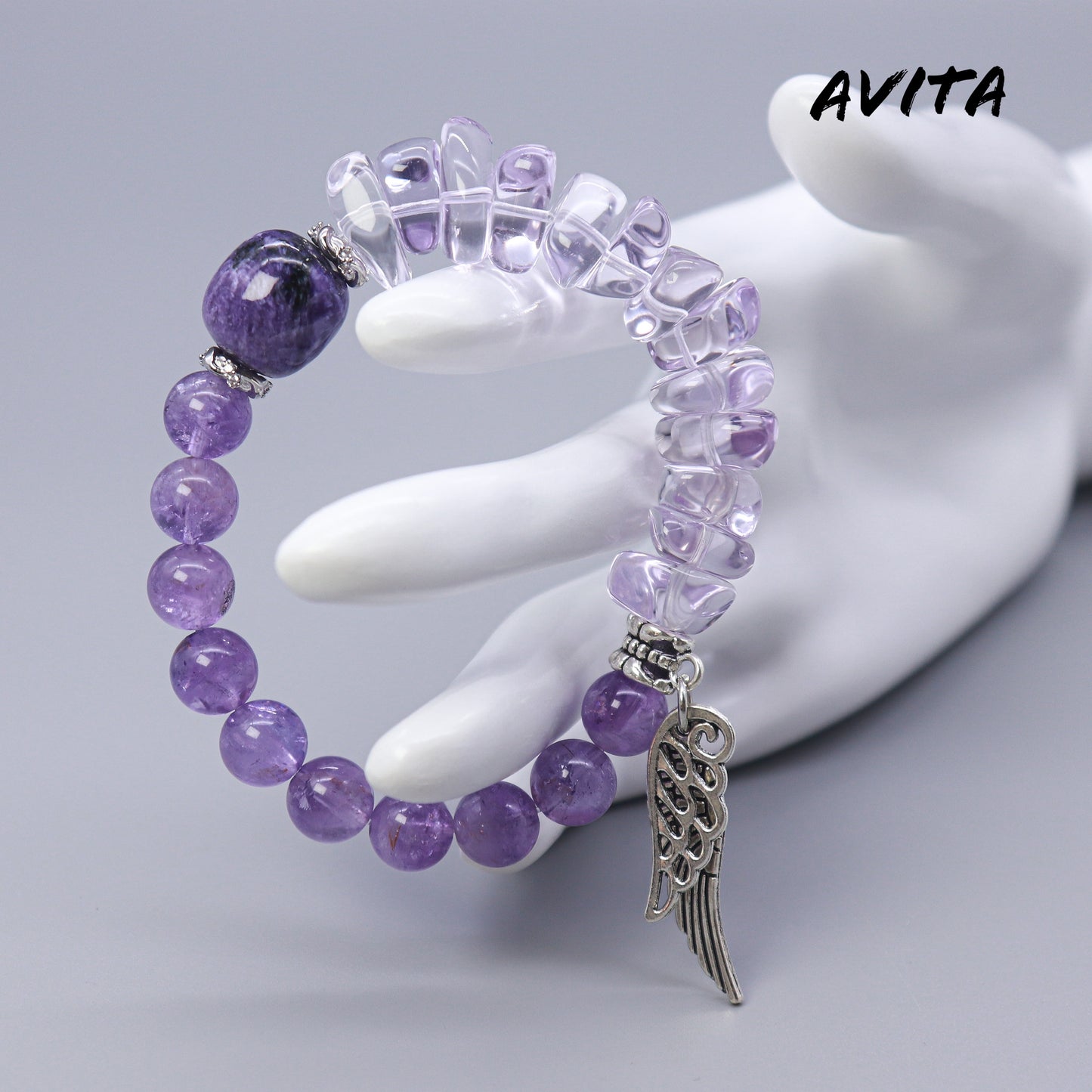 AVITA Magic Wings 15% OFF Natural Amethyst Bracelet Jewelry For Energy Boost & Attracting Wisdom