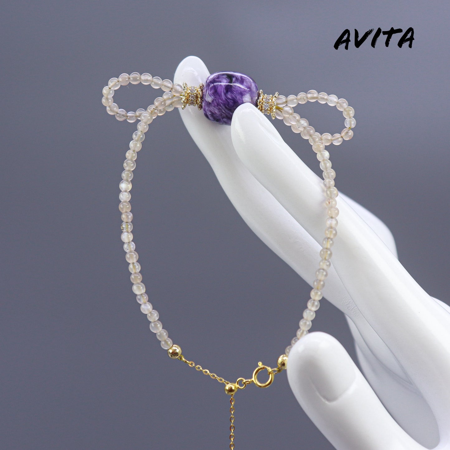 AVITA Blueberry Cheese 80% OFF Charoite Bracelet Jewelry For Boosting Observation Skills