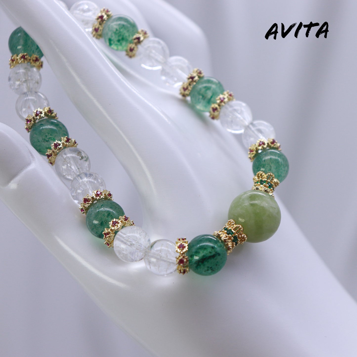 AVITA Ascendant Future 20% OFF Natural Prasem Quartz Bracelet Jewelry For Elevating Your Career