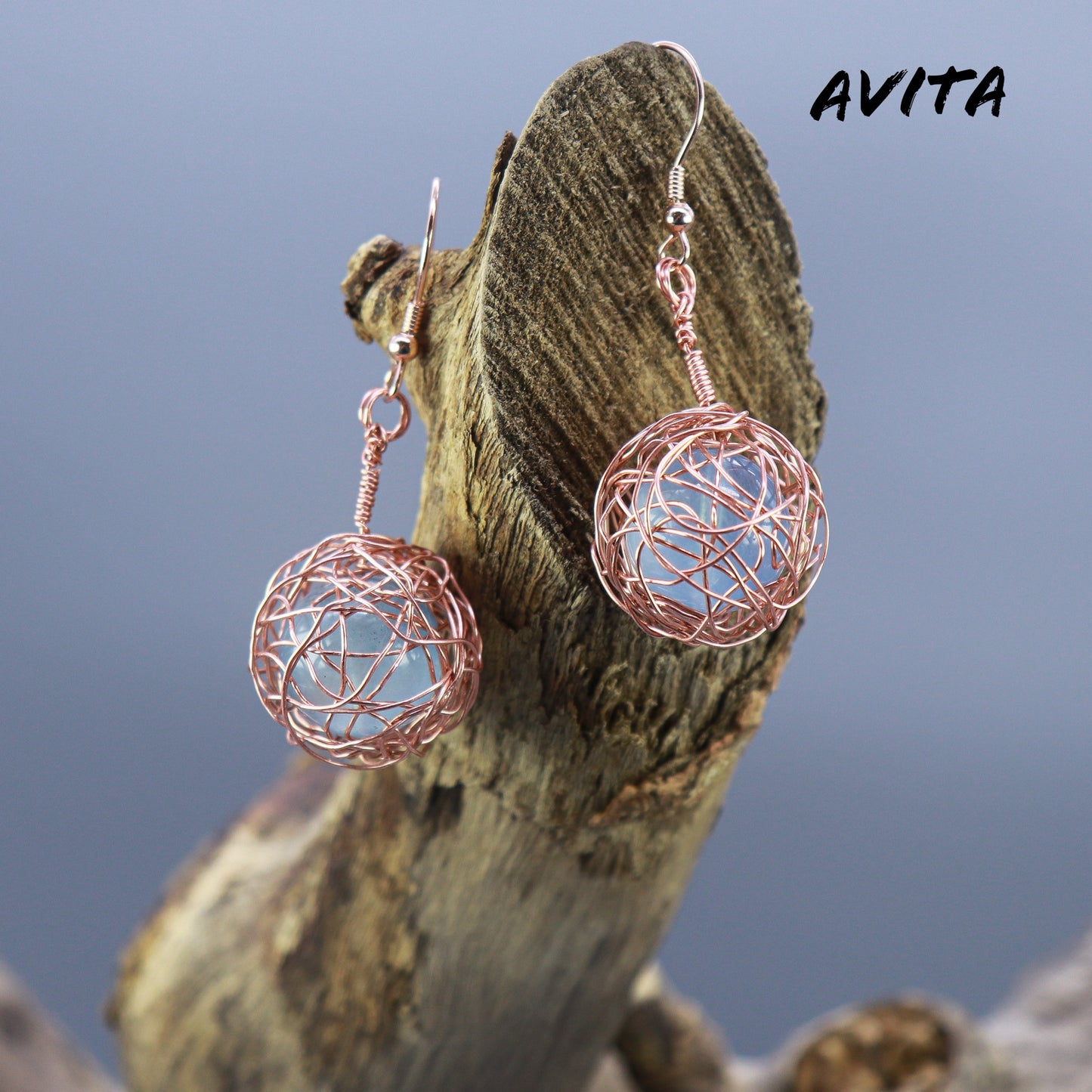 AVITA Freedom 50% OFF Aquamarine Handmade Crystal Earrings For Elevating Your Courage and Confidence