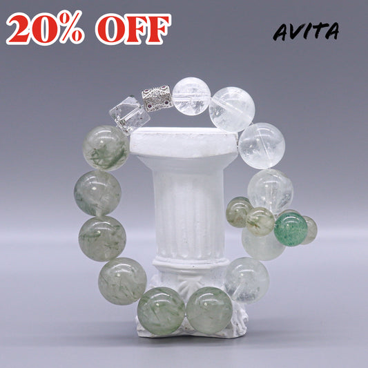 AVITA Wealth Code 20% OFF Natural Prasem Quartz Bracelet Jewelry For Elevating Your Career