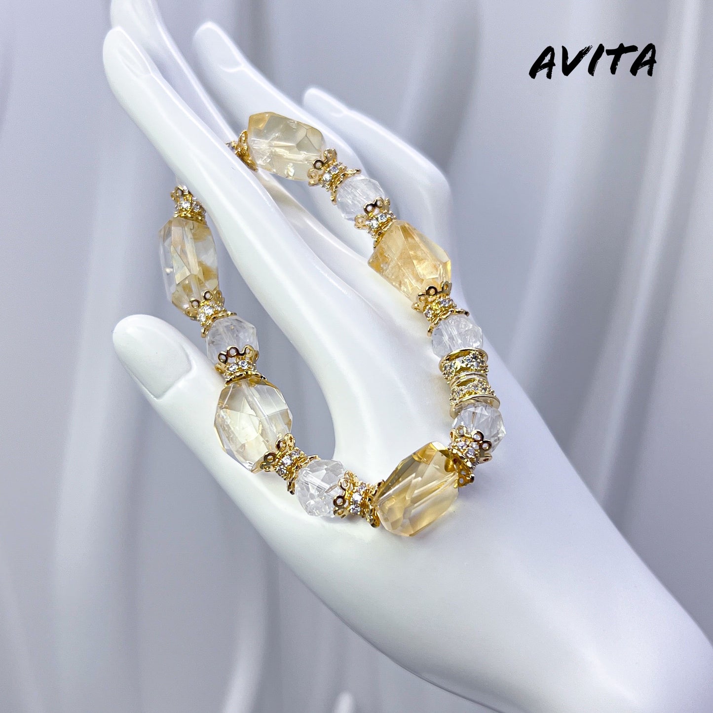 AVITA Golden Crown 15% OFF Natural Citrine Bracelet Jewelry For Energy Boost & Attracting Wealth