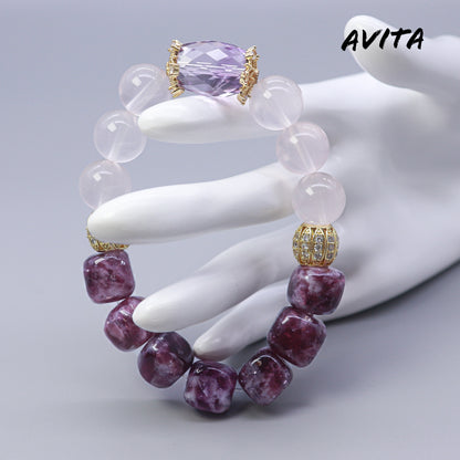 AVITA Crowning Glory 15% OFF Natural Amethyst Bracelet Jewelry For Energy Boost & Attracting Wisdom