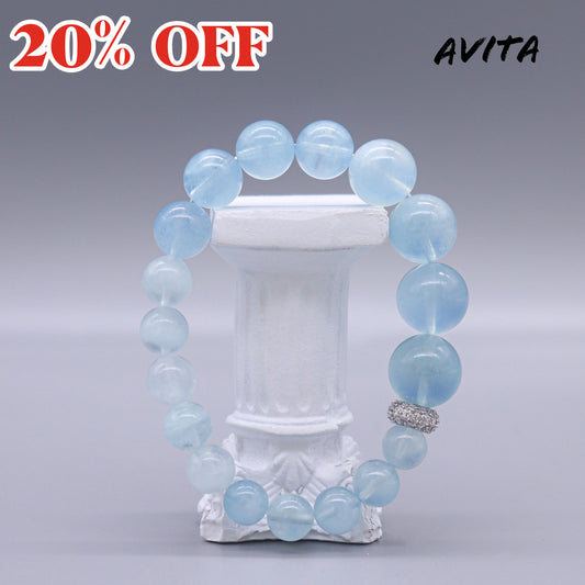 AVITA Destiny 20% OFF Natural Aquamarine Bracelet Jewelry For Elevating Your Courage and Confidence