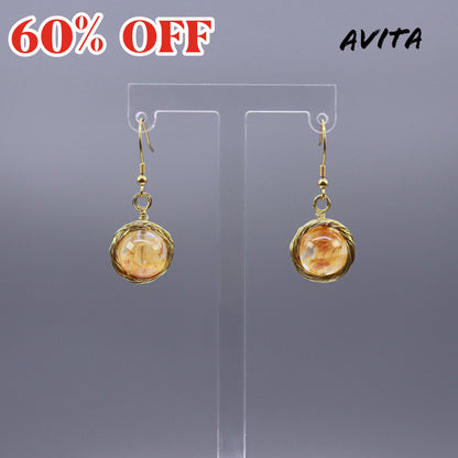 AVITA Elegant Life 60% OFF Quartz With Multiple Inclusions Handmade Crystal Earrings For Energy Boost & Attracting Love