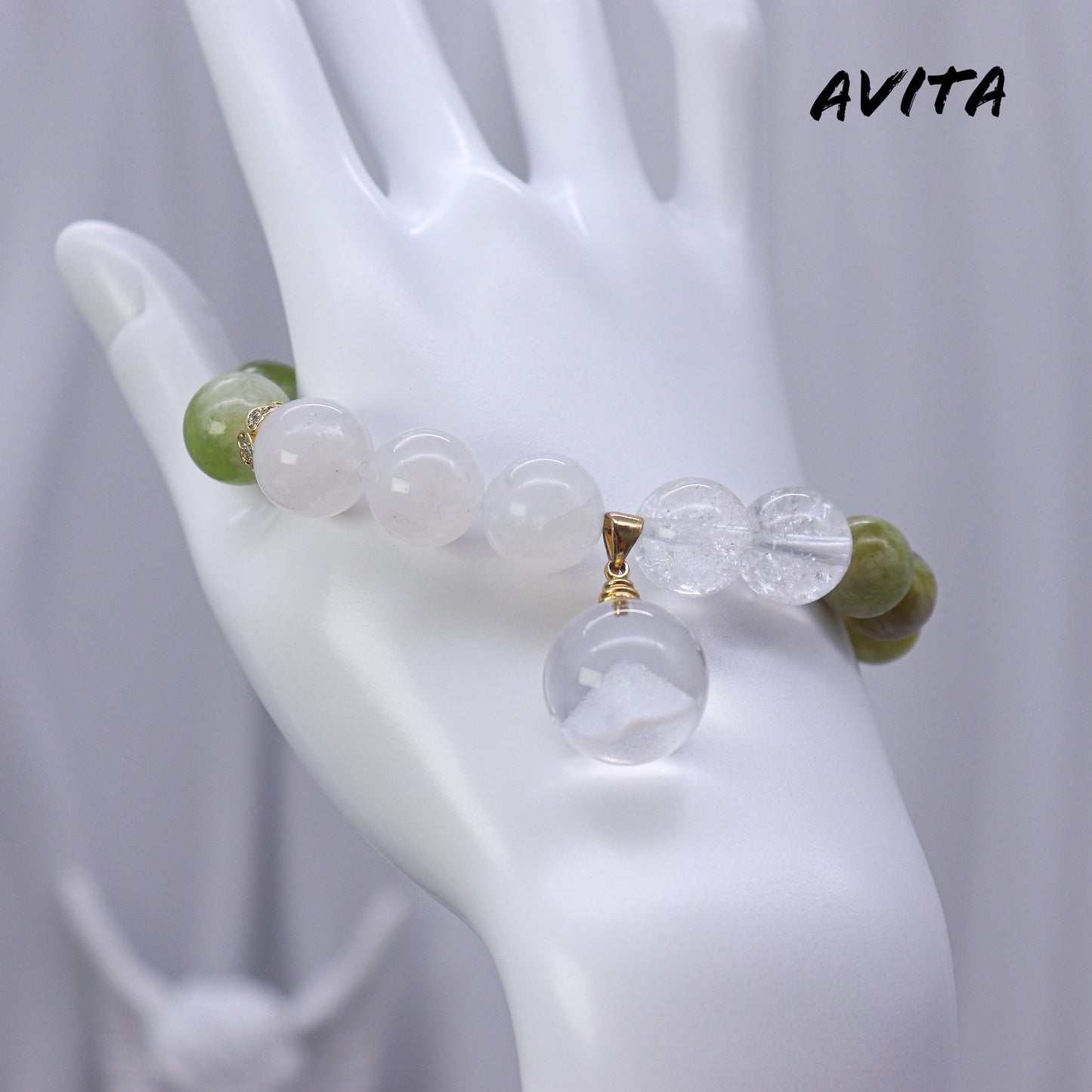 AVITA Pinnacle Of Career 20% OFF Natural Prasem Quartz Bracelet Jewelry For Elevating Your Career