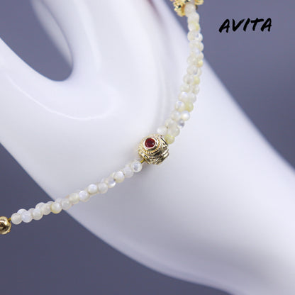 AVITA Strawberry Donut 80% OFF Natural Pink Crystal Bracelet Jewelry For Energy Boost & Attracting Love