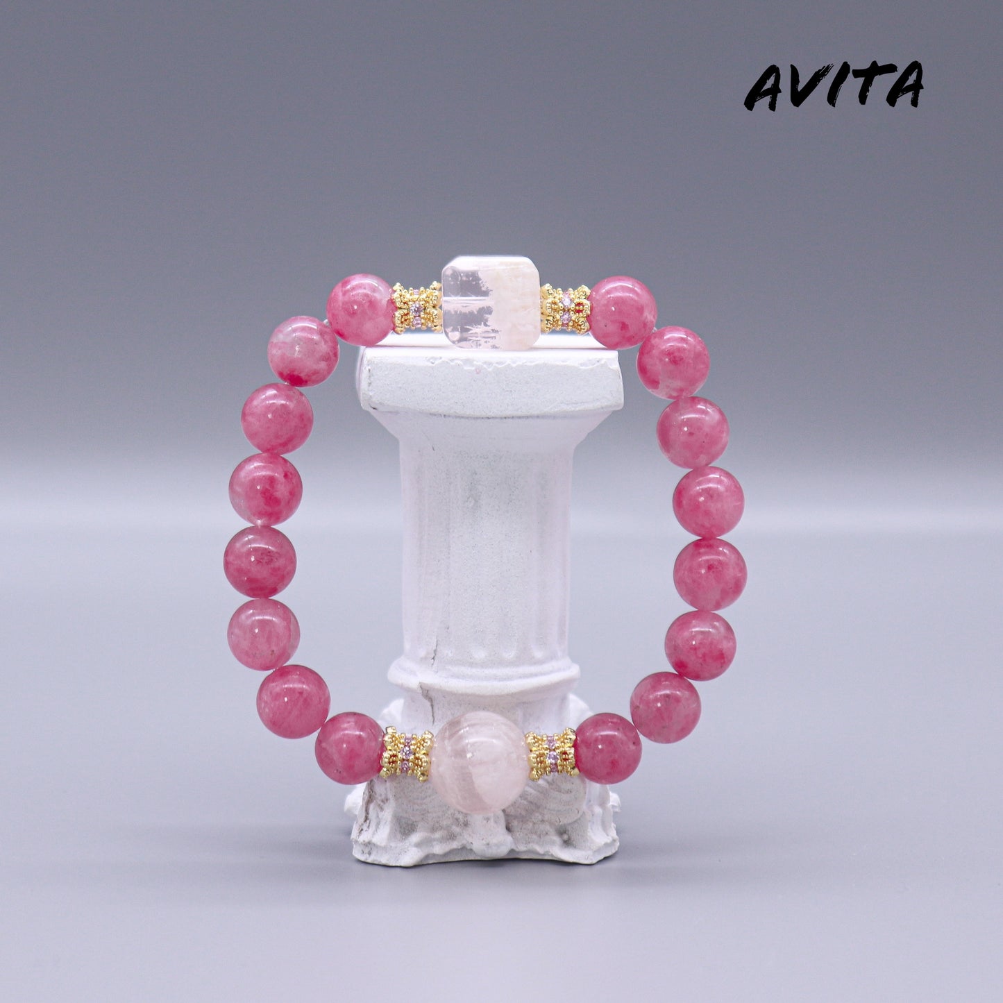 AVITA Rose Love 20% OFF Natural Pink Crystal Bracelet Jewelry For Energy Boost & Attracting Love