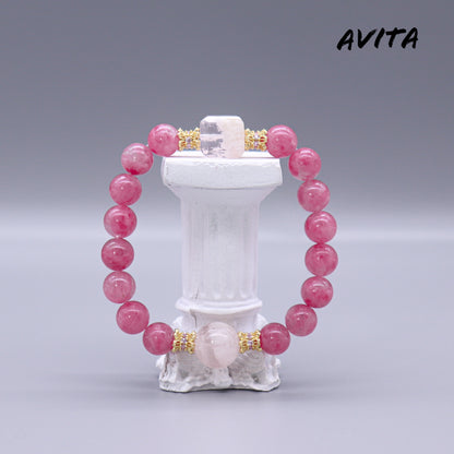 AVITA Rose Love 20% OFF Natural Pink Crystal Bracelet Jewelry For Energy Boost & Attracting Love