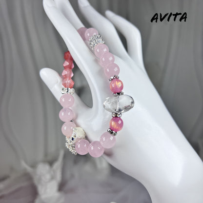 AVITA Love Under The Moon 20% OFF Natural Pink Crystal Bracelet Jewelry For Energy Boost & Attracting Love