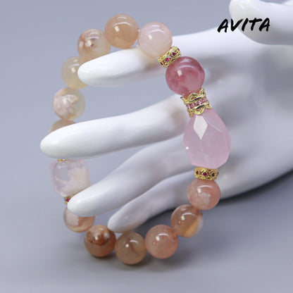 AVITA Sakura Lover 20% OFF Natural Pink Crystal Bracelet Jewelry For Energy Boost & Attracting Love