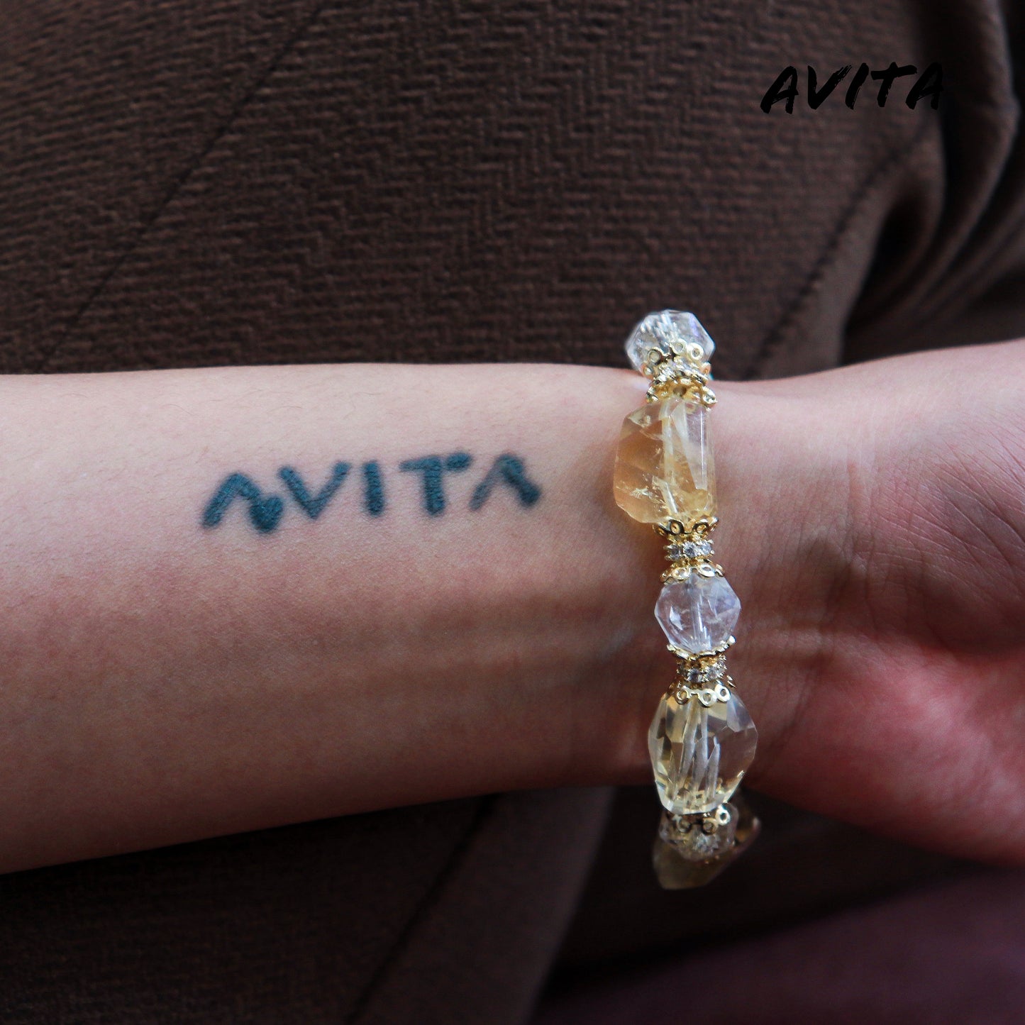 AVITA Golden Crown 15% OFF Natural Citrine Bracelet Jewelry For Energy Boost & Attracting Wealth