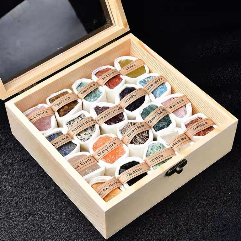 AVITA Natural Crystal Rough Ornament Ore Specimen 20 PCS Set Box