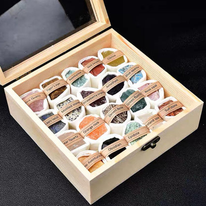 AVITA Natural Crystal Rough Ornament Ore Specimen 20 PCS Set Box