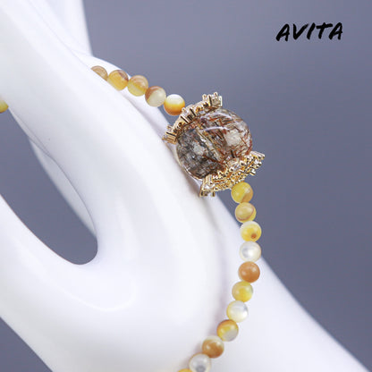 AVITA Cannelés 80% OFF Black Gold Super Seven Bracelet Jewelry For Attracting Fortune