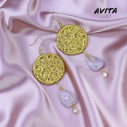 AVITA Limited Edition 40% OFF Lavender Milky Amethyst Handmade Crystal Earrings For Energy Boost & Attracting Wisdom