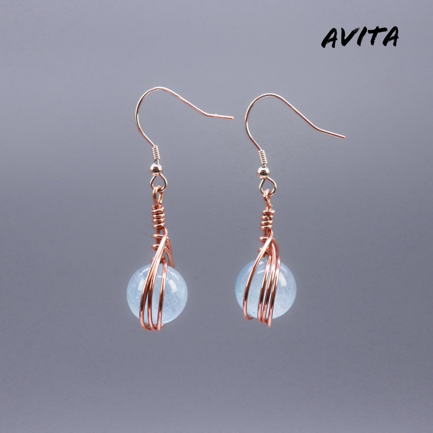 AVITA Angel's Tears 70% OFF Aquamarine Handmade Crystal Earrings For Elevating Your Courage and Confidence