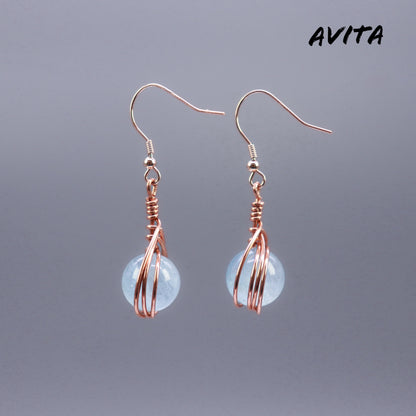 AVITA Angel's Tears 70% OFF Aquamarine Handmade Crystal Earrings For Elevating Your Courage and Confidence