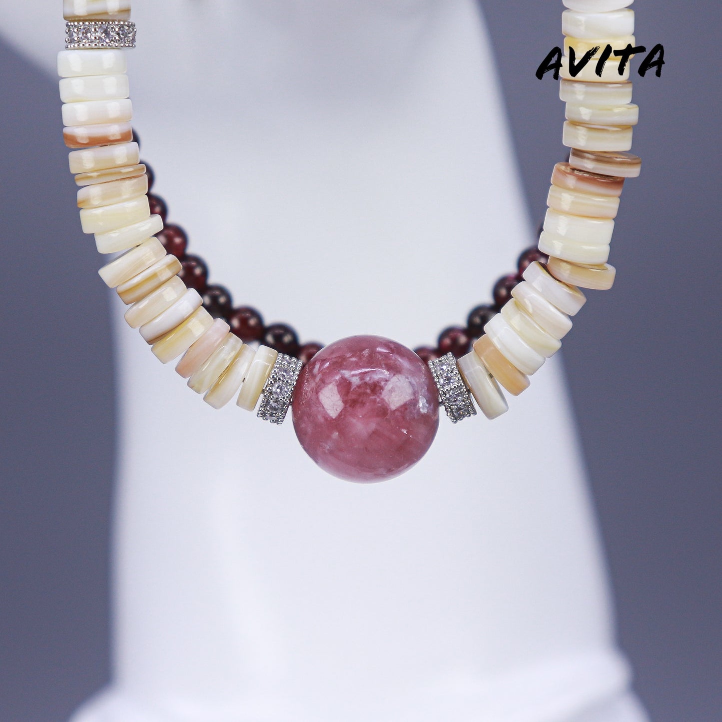 AVITA Cranberry Cookie 80% OFF Natural Pink Tourmaline Bracelet Jewelry For Being Calm and Steady