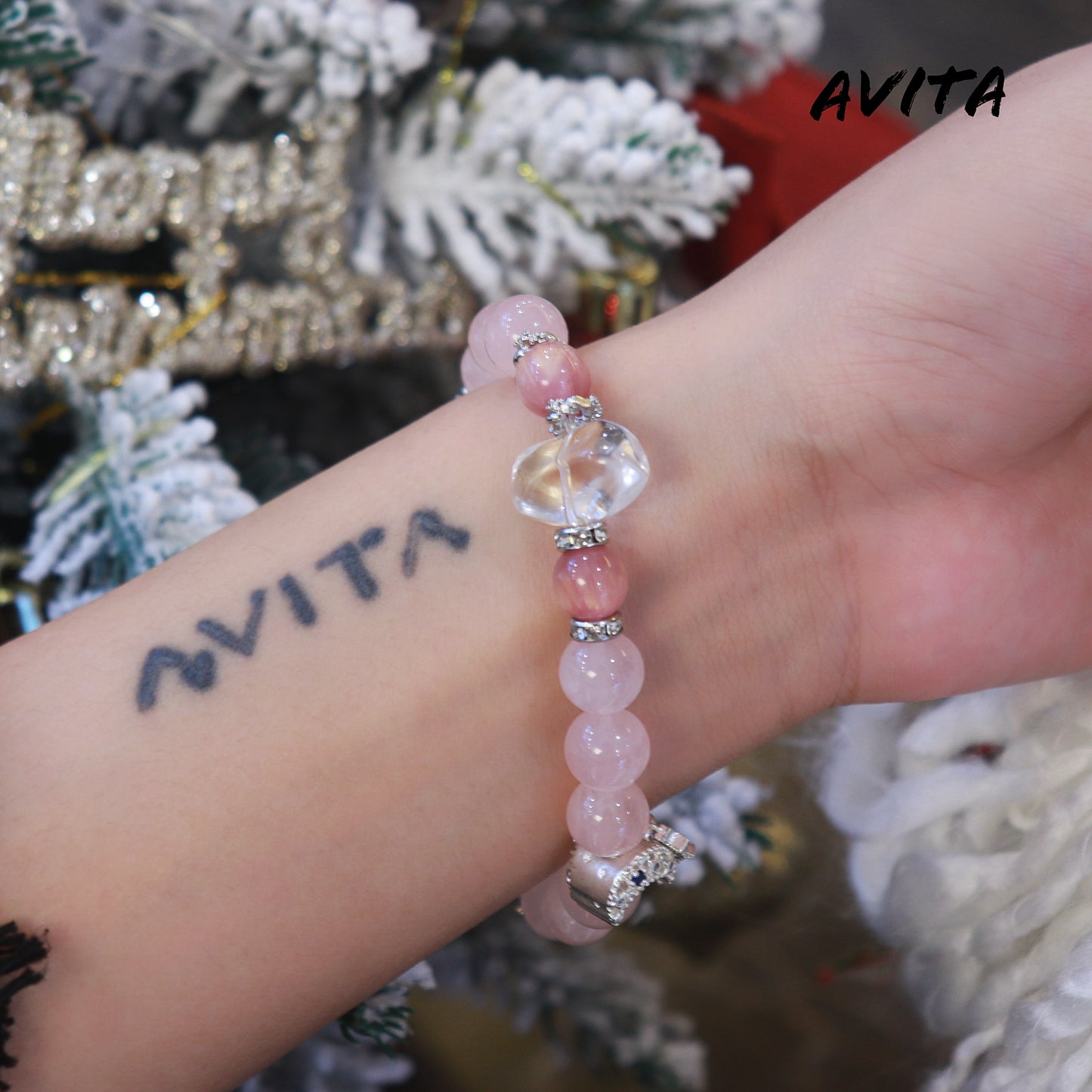 AVITA Love Under The Moon 20% OFF Natural Pink Crystal Bracelet Jewelry For Energy Boost & Attracting Love