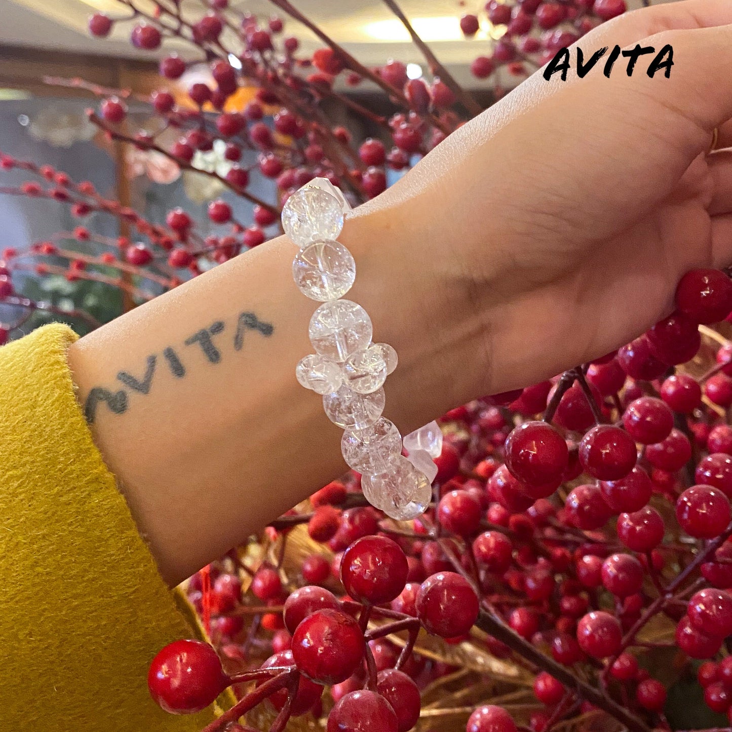 AVITA Ice And Snow Love 25% OFF Natural Pink Crystal Bracelet Jewelry For Energy Boost & Attracting Love