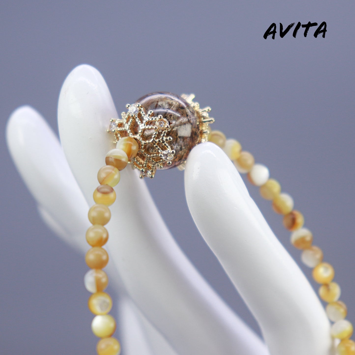 AVITA Cannelés 80% OFF Black Gold Super Seven Bracelet Jewelry For Attracting Fortune