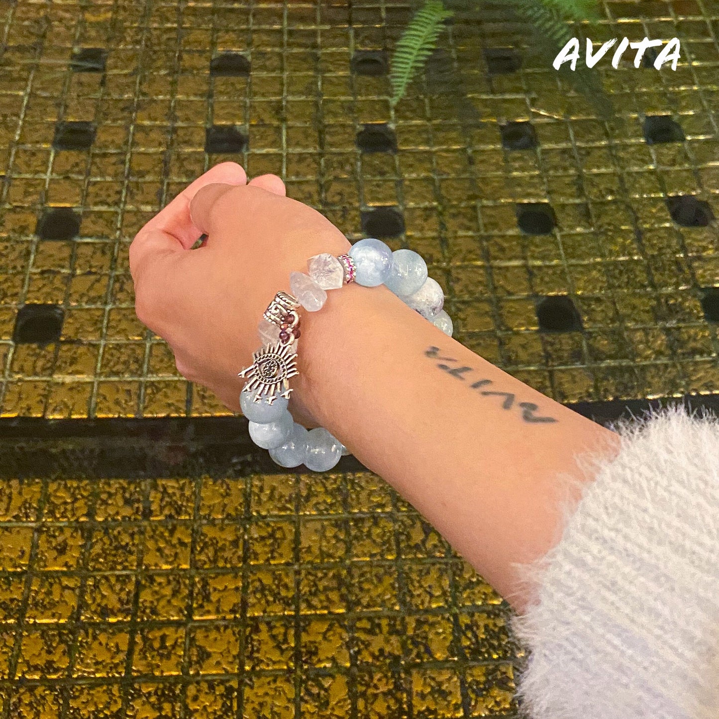 AVITA Ocean Eye 20% OFF Natural Aquamarine Bracelet Jewelry For Elevating Your Courage and Confidence