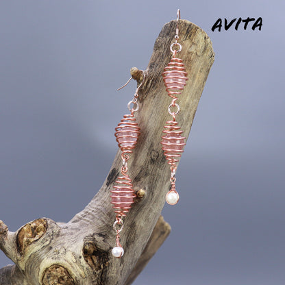 AVITA Freedom 50% OFF Strawberry Quartz Handmade Crystal Earrings For Energy Boost & Attracting Love