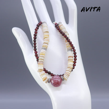 AVITA Cranberry Cookie 80% OFF Natural Pink Tourmaline Bracelet Jewelry For Being Calm and Steady