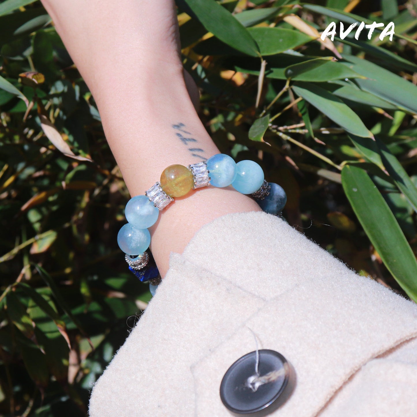 AVITA Ocean Of Stars 20% OFF Natural Aquamarine Bracelet Jewelry For Elevating Your Courage and Confidence