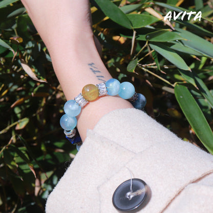 AVITA Ocean Of Stars 20% OFF Natural Aquamarine Bracelet Jewelry For Elevating Your Courage and Confidence