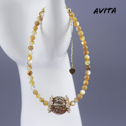 AVITA Cannelés 80% OFF Black Gold Super Seven Bracelet Jewelry For Attracting Fortune