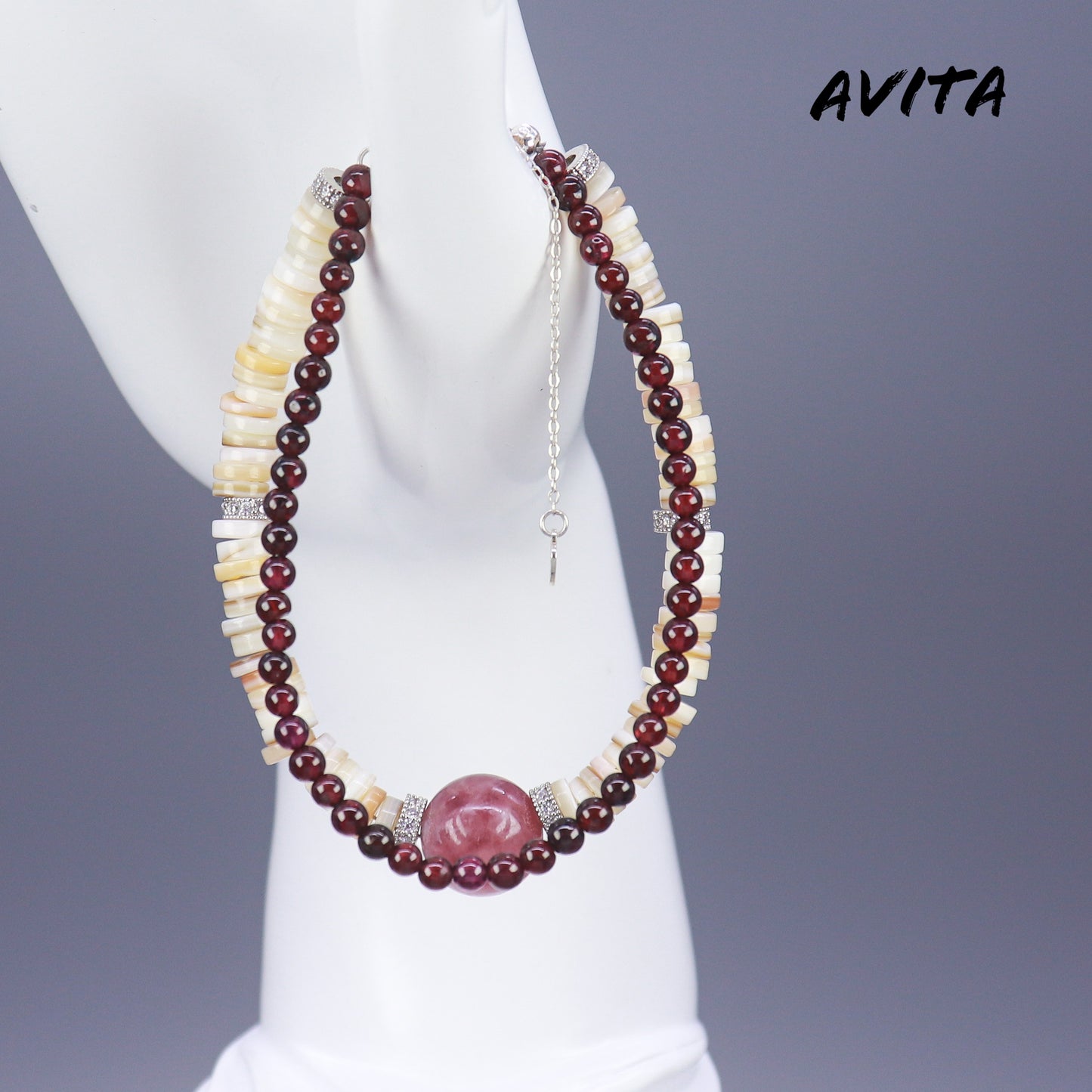 AVITA Cranberry Cookie 80% OFF Natural Pink Tourmaline Bracelet Jewelry For Being Calm and Steady