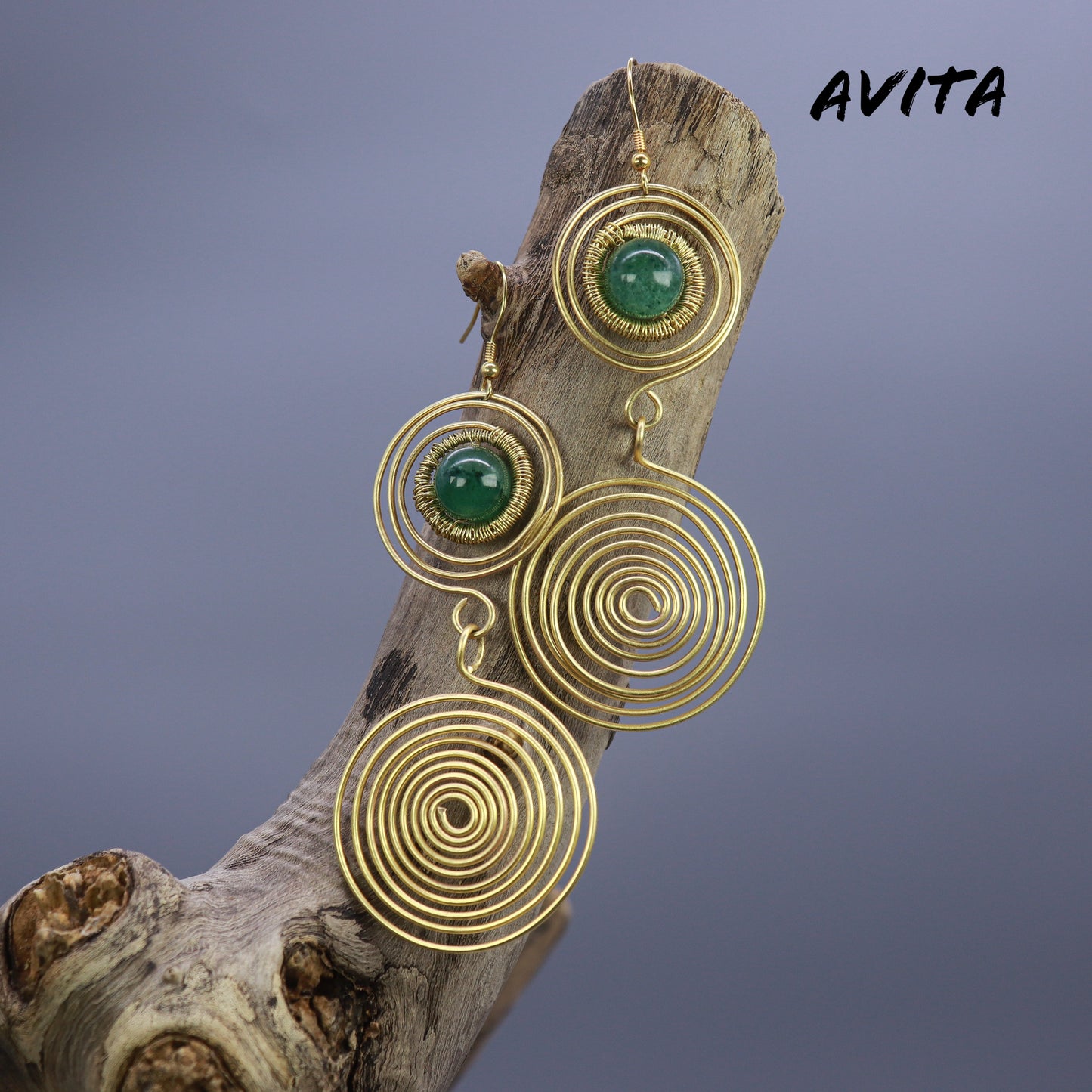 AVITA Elegant Life 60% OFF Green Strawberry Quartz Handmade Crystal Earrings For Elevating Your Career