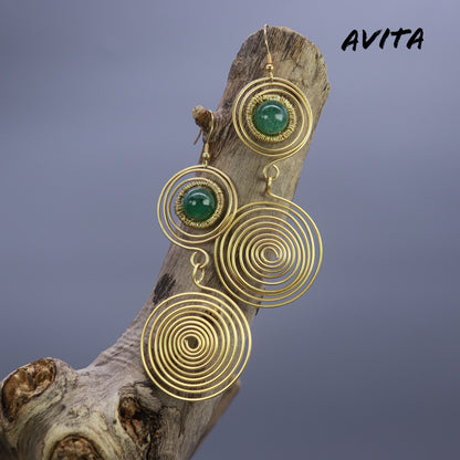 AVITA Elegant Life 60% OFF Green Strawberry Quartz Handmade Crystal Earrings For Elevating Your Career