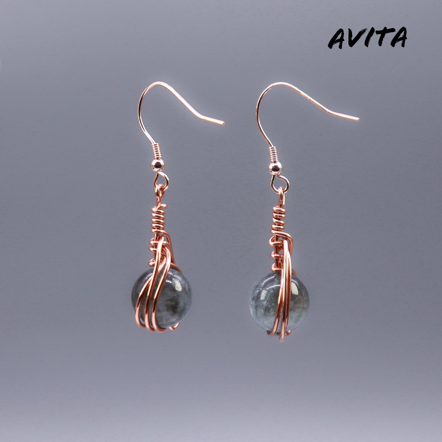 AVITA Angel's Tears 70% OFF Aquamarine (dark) Handmade Crystal Earrings For Elevating Your Courage and Confidence